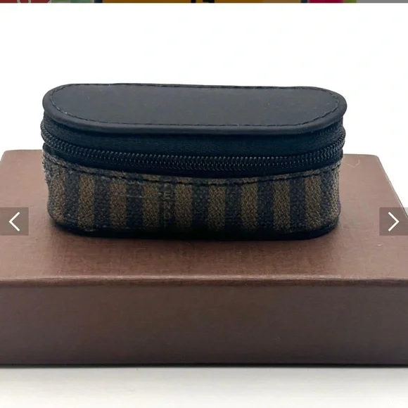 Fendi Black and Brown Striped  with Gold Accent mini case - Picture 11 of 11